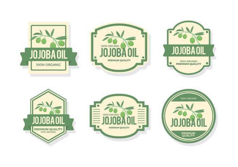 荷荷巴油标签 矢量