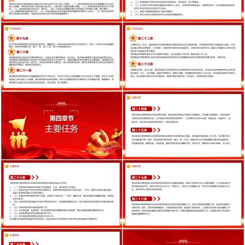 中国共产党纪律监察委员会工作条例PPT模板