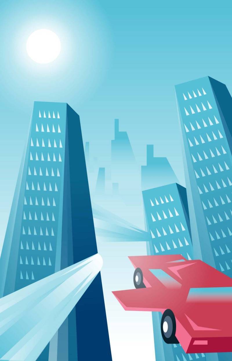 未来主义景观建筑物矢量