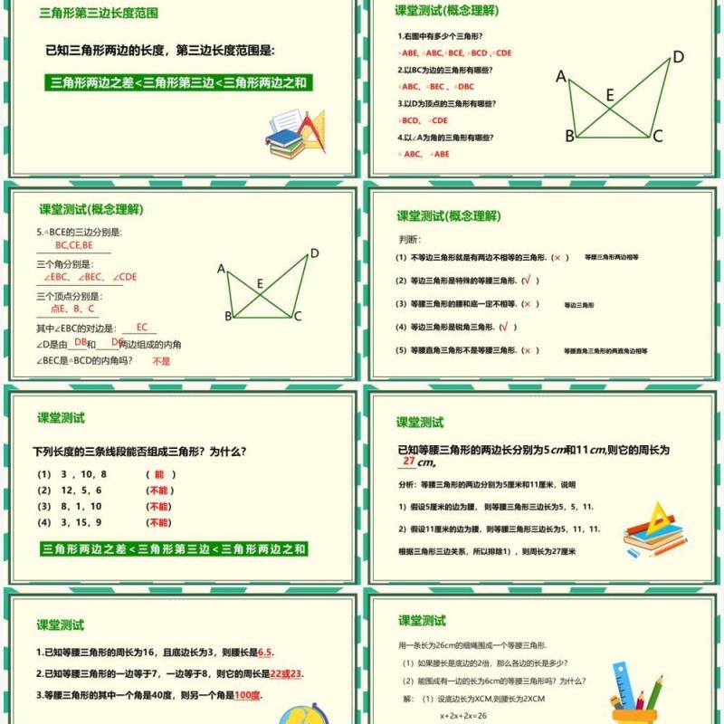 部编版八年级数学上册三角形的边课件PPT模板