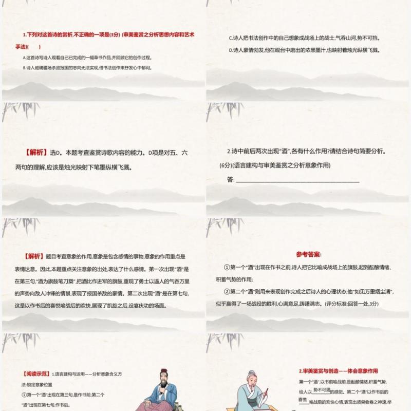 部编版高中语文必修一赏析诗歌的意象课件PPT模板