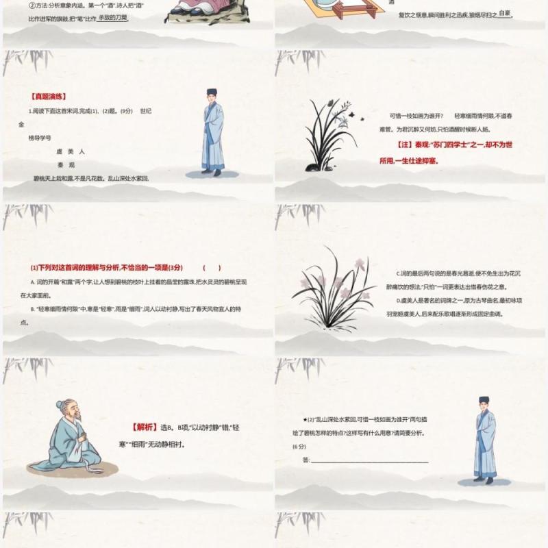 部编版高中语文必修一赏析诗歌的意象课件PPT模板