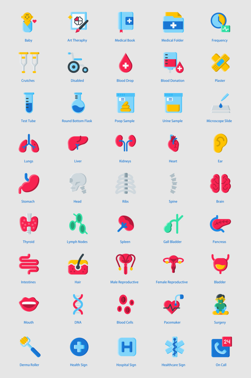 医学医疗网站应用图标设计元素
