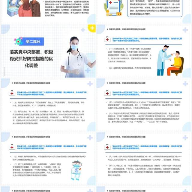蓝色简约风优化疫情防控的二十条PPT模板 蓝色简约风优化疫情防控的二十条PPT模板