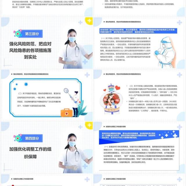 蓝色简约风优化疫情防控的二十条PPT模板 蓝色简约风优化疫情防控的二十条PPT模板