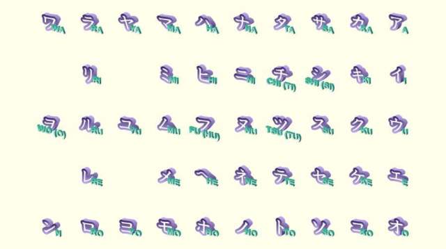 3D日本字母 矢量