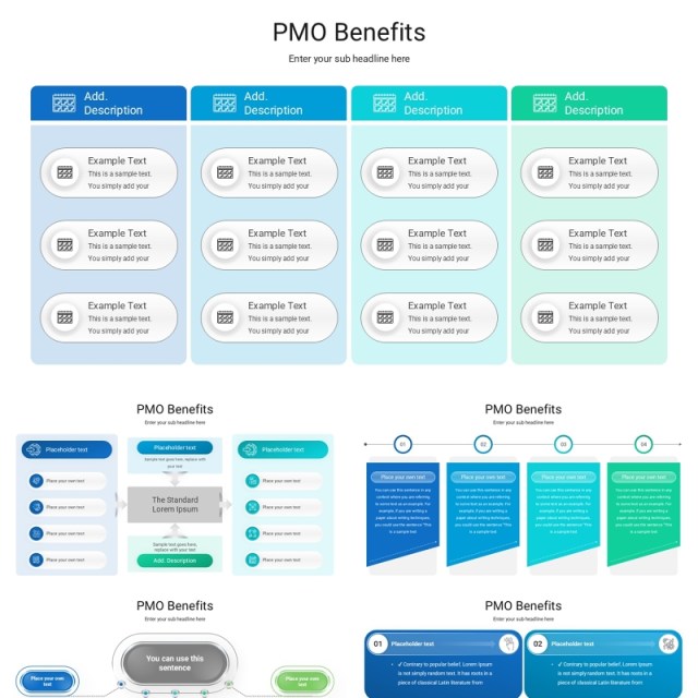 项目管理办公信息图PPT模板PMO Benefits