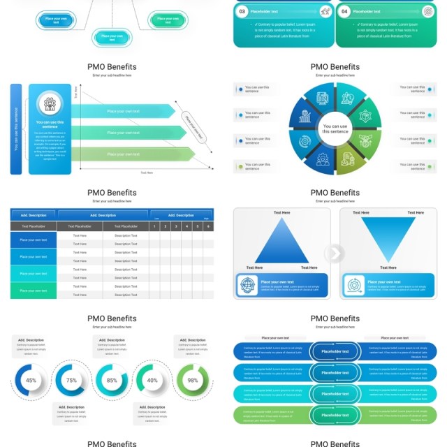 项目管理办公信息图PPT模板PMO Benefits