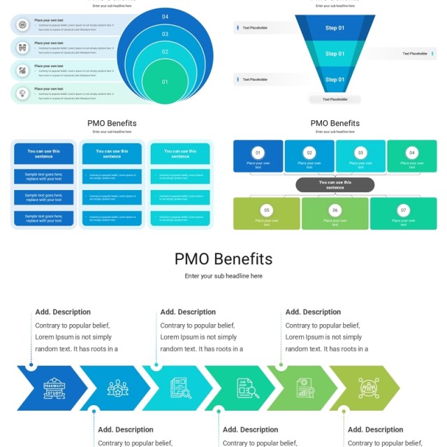 项目管理办公信息图PPT模板PMO Benefits