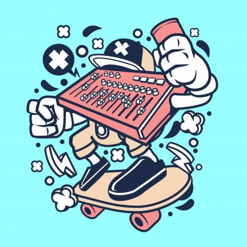 Mixer Skater Cartoon