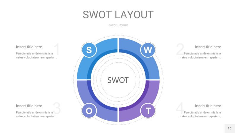 紫蓝色SWOT图表PPT10