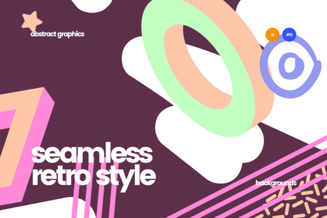 复古风格背景下的无缝图案AI矢量素材seamless patterns in retro style backgrounds 复古风格背景下的无缝图案AI矢量素材seamless patterns in retro style backgrounds