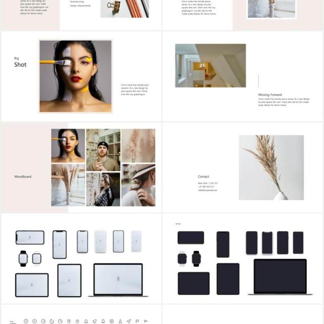 简约图文展示个人报告PPT模板MONA - Media Press Kit Powerpoint Template