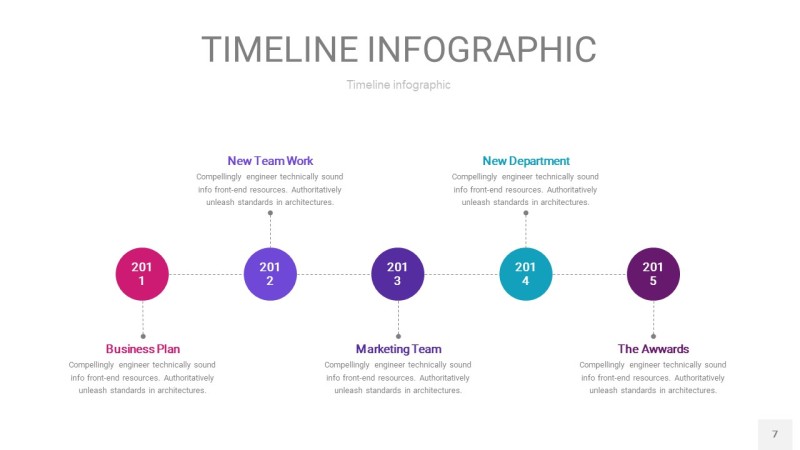 粉紫蓝色时间轴PPT信息图7