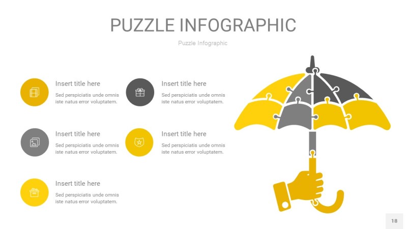 灰黄色拼图PPT图表18