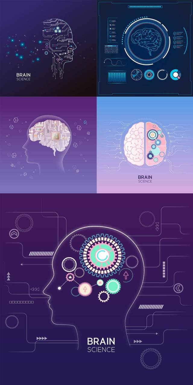 5款大脑科技神经网络创意概念想法点子聪明AI设计素材 5款大脑科技神经网络创意概念想法点子聪明AI设计素材