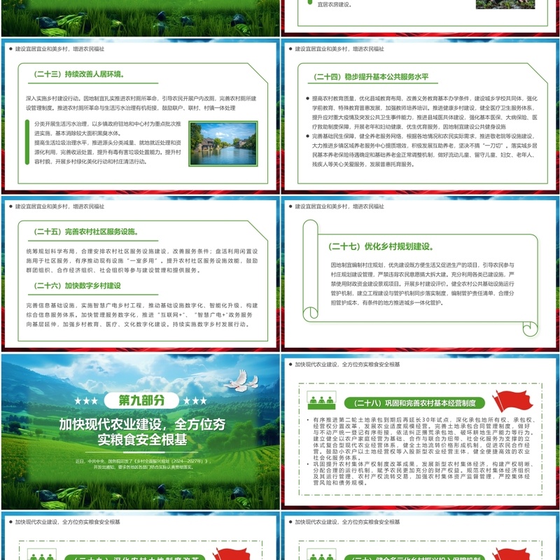 绿色简约风乡村全面振兴规划PPT模板