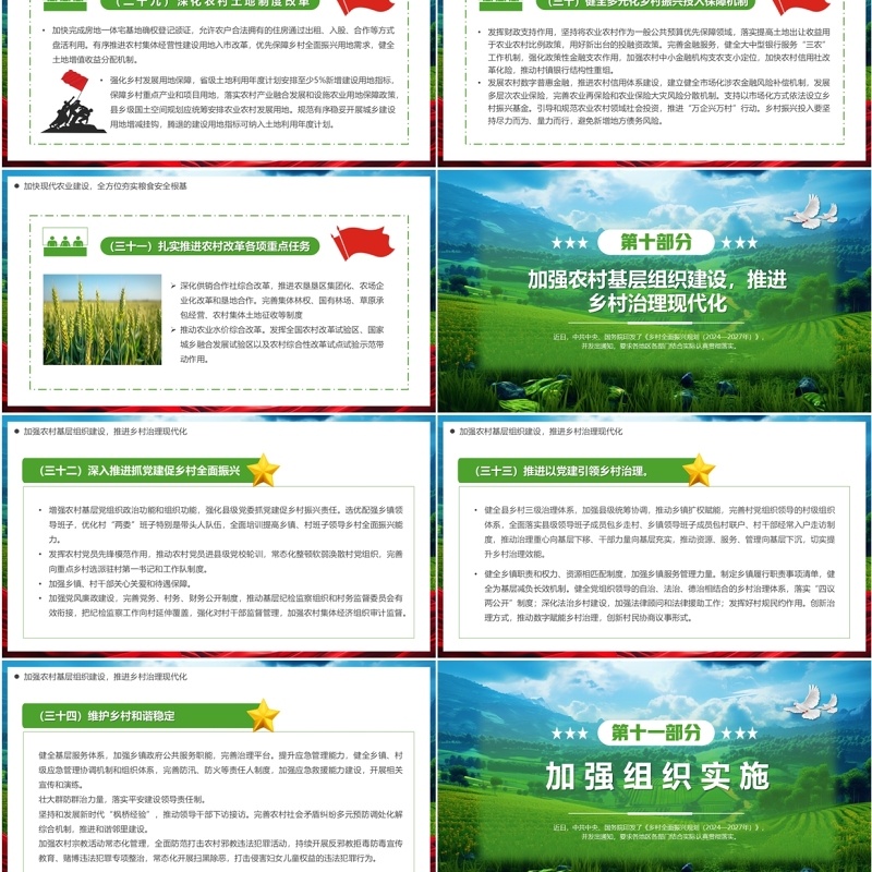 绿色简约风乡村全面振兴规划PPT模板