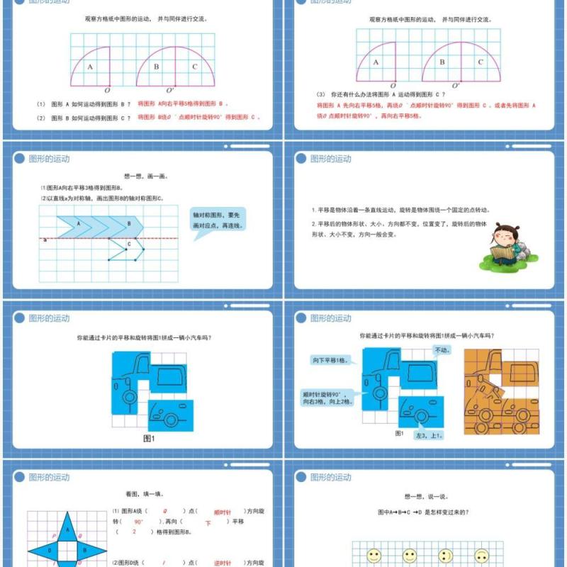 部编版六年级数学下册图形的运动课件PPT模板