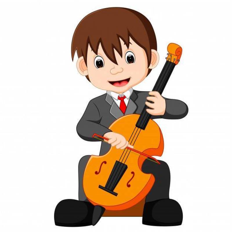 弹大提琴动画片的男孩