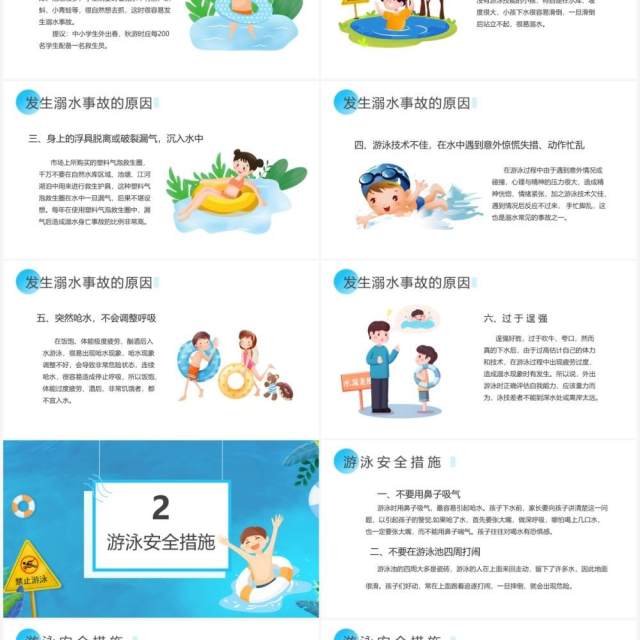 蓝色卡通风校园防溺水安全知识讲座动态PPT模板 蓝色卡通风校园防溺水安全知识讲座动态PPT模板