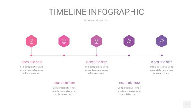 渐变粉色时间轴PPT信息图2