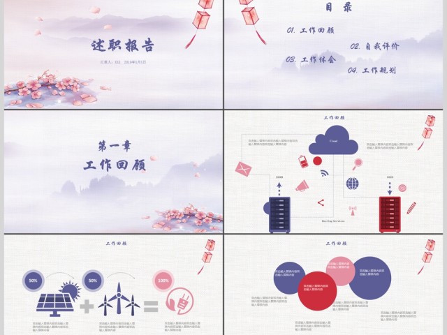 中国风古典述职报告PPT模板 中国风古典述职报告PPT模板