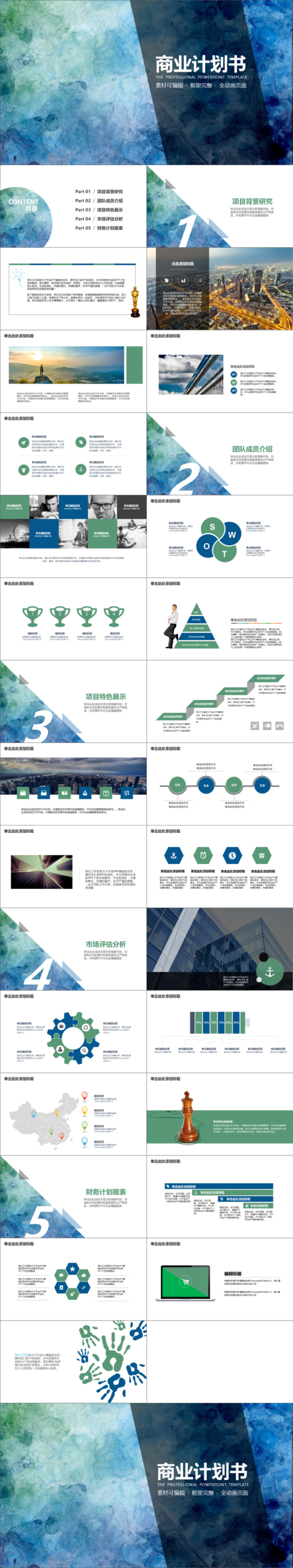 商业商务创业策划书计划书PPT模板