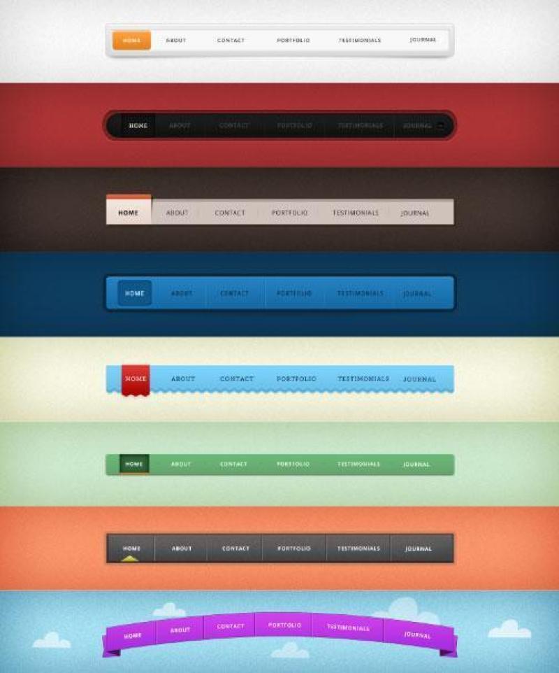 网页导航设计PSD分层素材