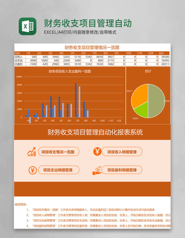 财务收支项目管理自动化报表系统