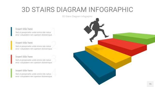 多彩3D阶梯PPT图表15