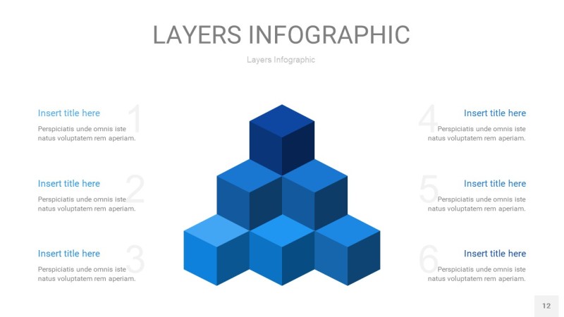 蓝色3D分层PPT信息图12