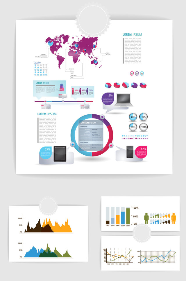 统计图矢量素材设计