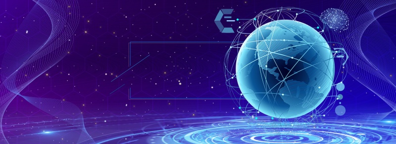 蓝色科技企业舞台会议互联网高端论坛背景PSD展板素材横版33