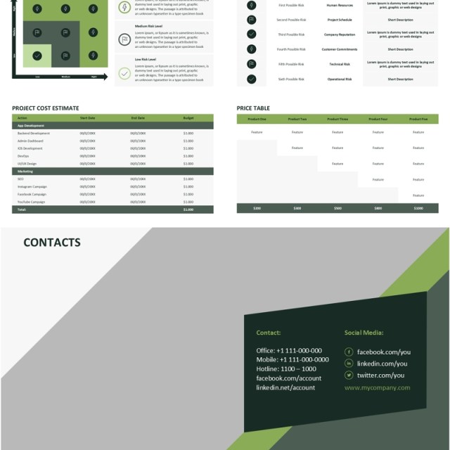 项目计划可插图PPT模板ProjectPlan_Green