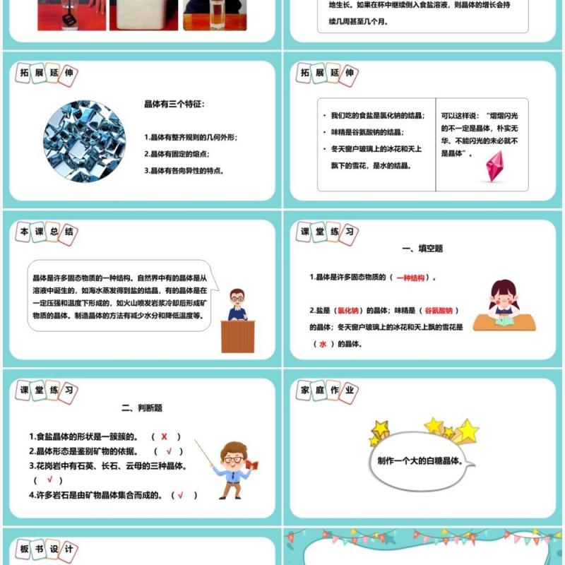 教科版六年级科学下册放大镜下的晶体课件PPT模板