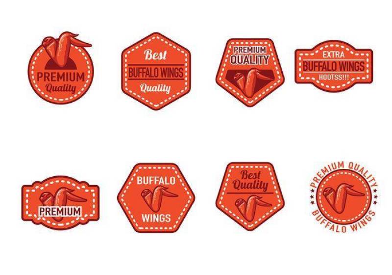 布法罗翅膀徽章矢量