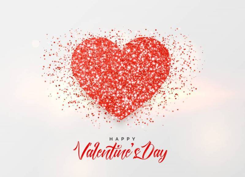 情人节＆＃x27;与闪光心脏设计的s天背景