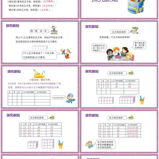 部编版五年级数学下册长方体和正方体的体积课件PPT模板