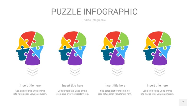 多彩色拼图PPT图表7