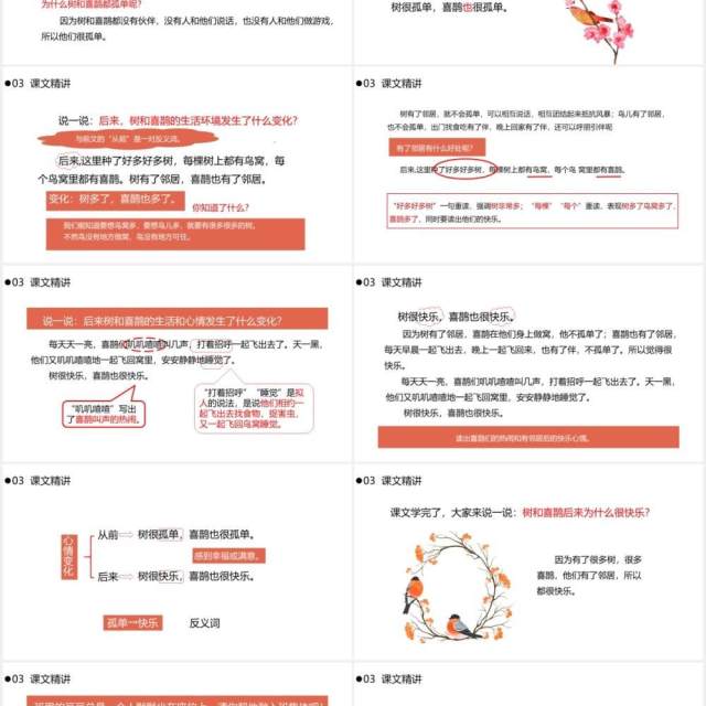 部编版一年级语文下册树和喜鹊课件PPT模板