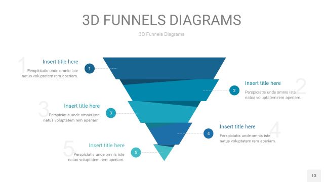 深青色3D漏斗PPT信息图表13