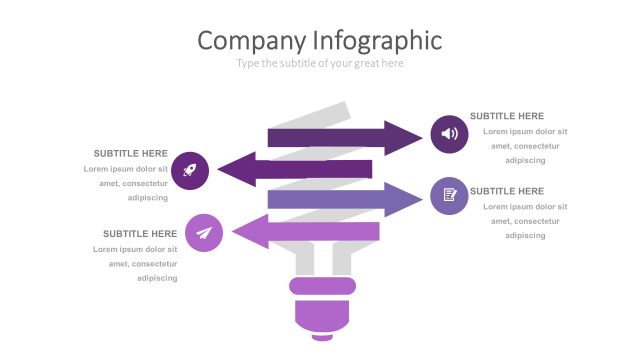 紫色思维灯泡箭头PPT信息可视化图表11