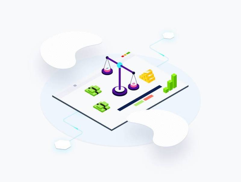 8区块链概念等距插图素描与插画。，区块链平台等距v.5