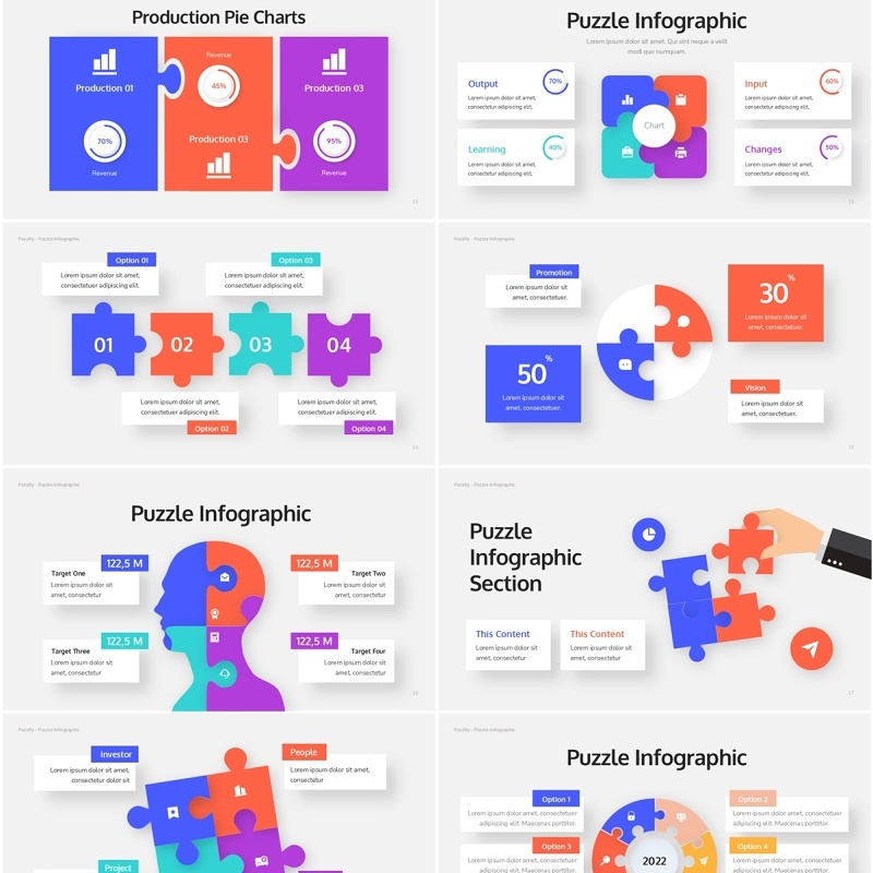 创意拼图PPT模板Puzzle is Creative