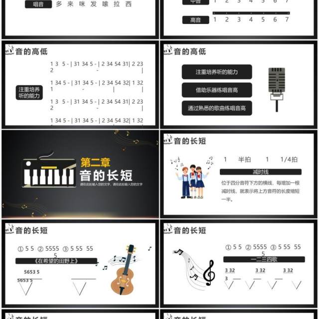 认识音乐简谱知识大全乐理及各类符号入门必备音乐课课件PPT模板 认识音乐简谱知识大全乐理及各类符号入门必备音乐课课件PPT模板