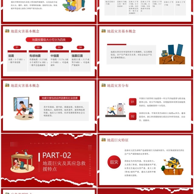 红色卡通风防震减灾科普先行主题教育PPT模板 红色卡通风防震减灾科普先行主题教育PPT模板