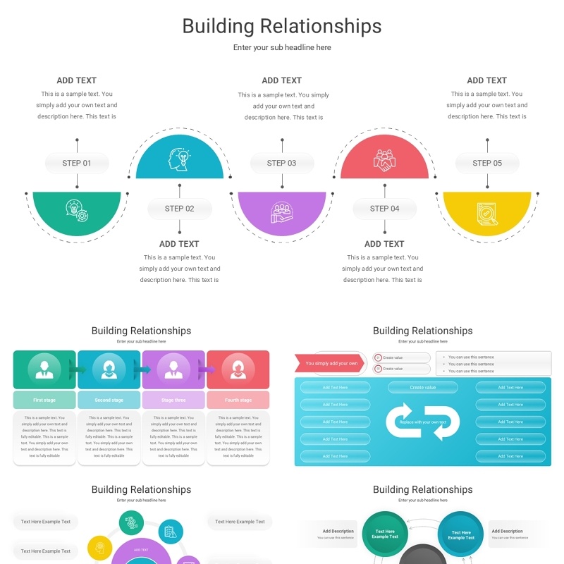 建立关系图信息图PPT模板Building Relationships