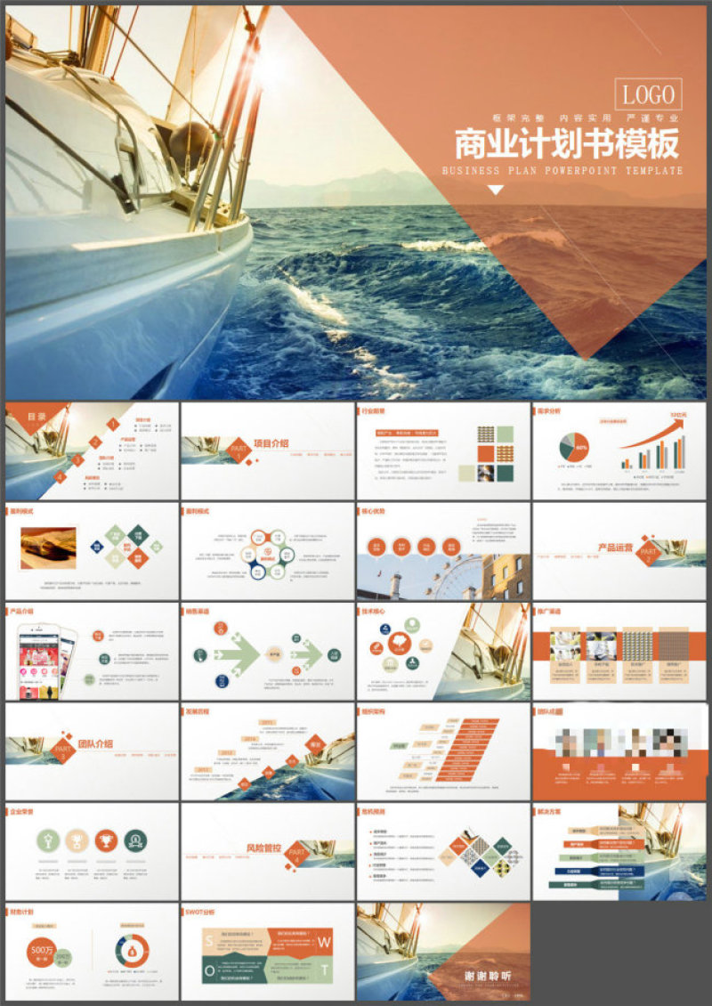 实用精品商业计划书PPT模板
