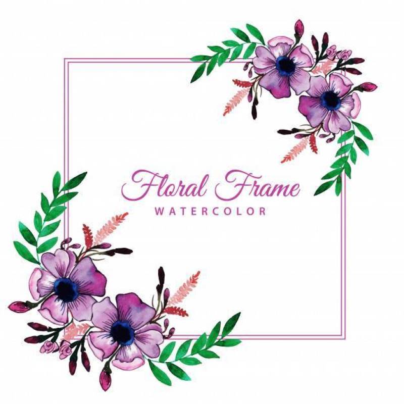 Watercolor Floral Frame Multi-Purpose Background